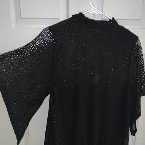 Elegant Black Sequin Blouse
